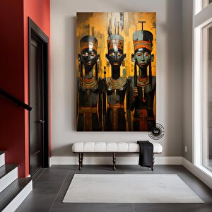 Firavunlar Ve Kraliyet Mahkemesi Antik Mısır Kanvası; Sembolik Sanat 90x150 cm