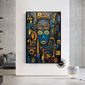 Afrika Duvar Sembolleri | Afrika Kanvas Tablo | Kültürel Ev Dekoru | Lüks Sanat | Hediye