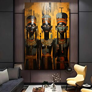 Firavunlar Ve Kraliyet Mahkemesi Antik Mısır Kanvası; Sembolik Sanat