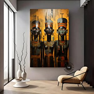 Firavunlar Ve Kraliyet Mahkemesi Antik Mısır Kanvası; Sembolik Sanat