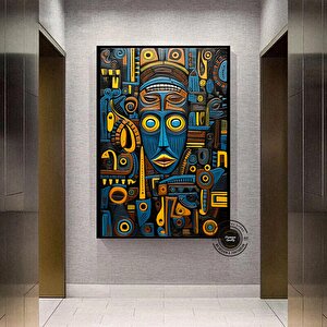 Afrika Duvar Sembolleri | Afrika Kanvas Tablo | Kültürel Ev Dekoru | Lüks Sanat | Hediye 90x180 cm