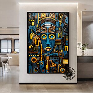 Afrika Duvar Sembolleri | Afrika Kanvas Tablo | Kültürel Ev Dekoru | Lüks Sanat | Hediye