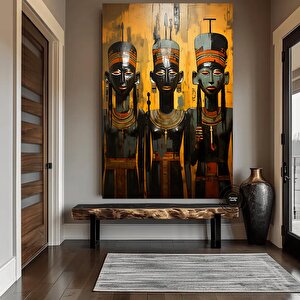 Firavunlar Ve Kraliyet Mahkemesi Antik Mısır Kanvası; Sembolik Sanat