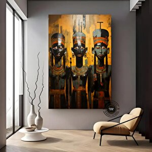 Firavunlar Ve Kraliyet Mahkemesi Antik Mısır Kanvası; Sembolik Sanat