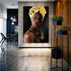 Modern Afrikalı Kadın Kanvas Tablosu 30x40 cm