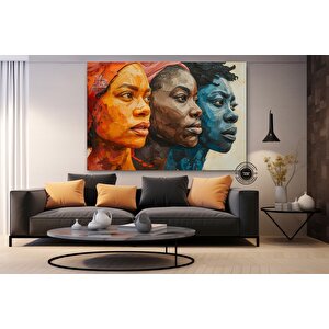 Afrika Soyut Sanat Poster | Afro Kadın Duvar Sanatı | Çerçeveli Baskı 50x70 cm