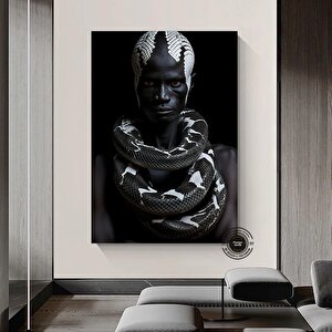 Afrika-amerikan Kültürü Duvar Dekoru, Afrika Sembolleri Ve Soyut Kanvas 120x180 cm