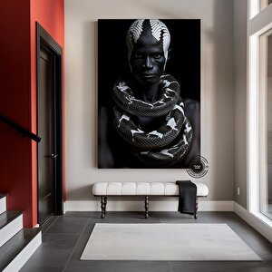 Afrika-amerikan Kültürü Duvar Dekoru, Afrika Sembolleri Ve Soyut Kanvas 120x180 cm