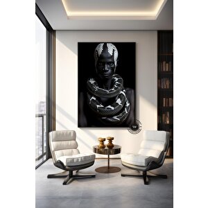 Afrika-amerikan Kültürü Duvar Dekoru, Afrika Sembolleri Ve Soyut Kanvas 120x180 cm