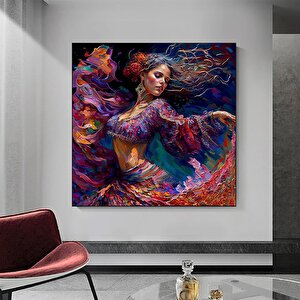 İspanyol Geleneksel Dansçı Kadın Kanvas Tablo – Dans Eden Kadın Poster Baskı