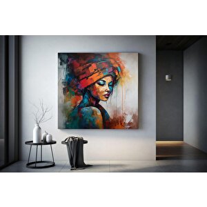 Renkli Kadın Kanvas Sanatı – Modern Kadın Tablo Baskısı, Moda Dekor, Duvar Sanatı
