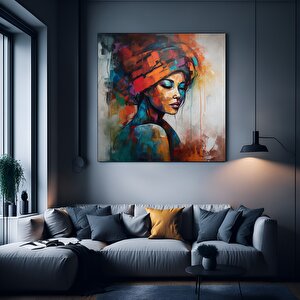 Renkli Kadın Kanvas Sanatı – Modern Kadın Tablo Baskısı, Moda Dekor, Duvar Sanatı