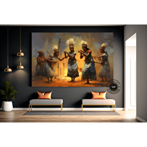 Afrika Kadın Portresi, Afrika Amerikan Kültürü, Afrika Kabilesi Duvar Sanatı 150x250 cm