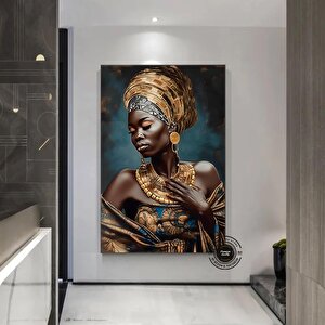 Siyah Kız Sanatı Baskısı, Siyah Kadın Tablo, Afrikalı Duvar Sanatı Kanvas Soyut, Siyah Kız Tablo 80x120 cm