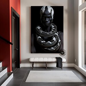 Afrika-amerikan Kültürü Duvar Dekoru, Afrika Sembolleri Ve Soyut Kanvas 70x150 cm