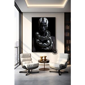 Afrika-amerikan Kültürü Duvar Dekoru, Afrika Sembolleri Ve Soyut Kanvas 80x120 cm