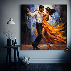 Kanvas Ev Dekoru; Büyük Kanvas; Dans Eden Çift Tablosu; Müzik Odası Sanatı; Tango Çift Kanvas Tablos