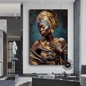 Siyah Kız Sanatı Baskısı, Siyah Kadın Tablo, Afrikalı Duvar Sanatı Kanvas Soyut, Siyah Kız Tablo 100x150 cm