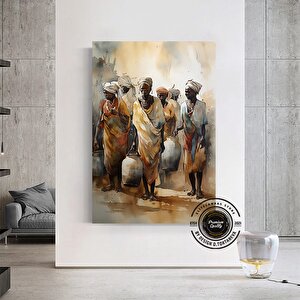 Afrikalı Kabile Kanvas Posteri; Savana Ev Dekoru; Afrika Stili