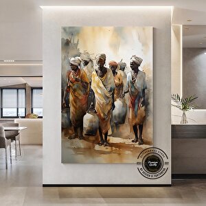 Afrikalı Kabile Kanvas Posteri; Savana Ev Dekoru; Afrika Stili