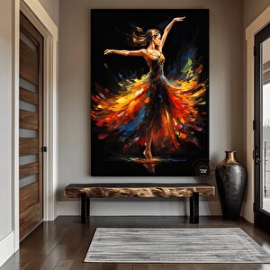 Dans Eden Renkli Bale Dansçısı Soyut Tuval Duvar Sanatı, Bale Dansçısı Baskılı Tuval