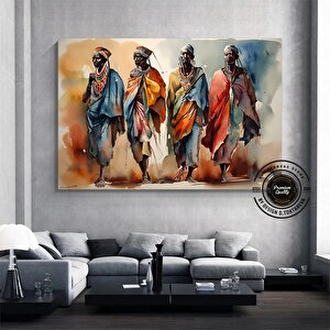 Afrika Kabile Kanvas Posteri – Savana Ev Dekoru, Afrika Stili Duvar Sanatı
