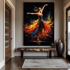 Dans Eden Renkli Bale Dansçısı Soyut Tuval Duvar Sanatı, Bale Dansçısı Baskılı Tuval