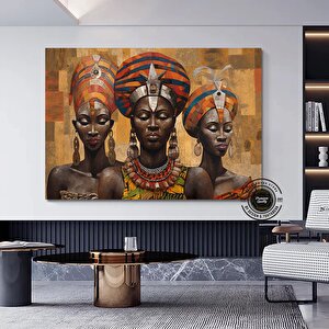 Afrikalı Figürler Kültür Duvar Sanatı; Afrikalı Kadın Duvar Dekoru; Yerel Afrikalı Soyut Duvar Sanat 50x70 cm