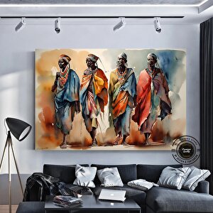 Afrika Kabile Kanvas Posteri – Savana Ev Dekoru, Afrika Stili Duvar Sanatı