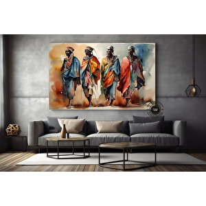 Afrika Kabile Kanvas Posteri – Savana Ev Dekoru, Afrika Stili Duvar Sanatı