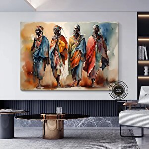 Afrika Kabile Kanvas Posteri – Savana Ev Dekoru, Afrika Stili Duvar Sanatı 40x60 cm