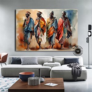 Afrika Kabile Kanvas Posteri – Savana Ev Dekoru, Afrika Stili Duvar Sanatı 40x60 cm