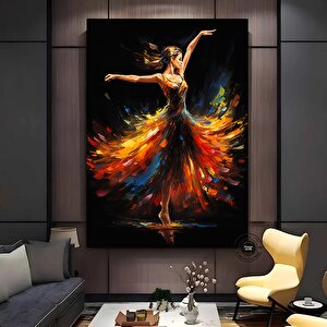 Dans Eden Renkli Bale Dansçısı Soyut Tuval Duvar Sanatı, Bale Dansçısı Baskılı Tuval