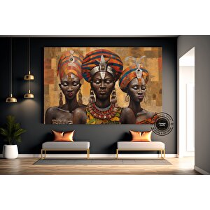 Afrikalı Figürler Kültür Duvar Sanatı; Afrikalı Kadın Duvar Dekoru; Yerel Afrikalı Soyut Duvar Sanat 90x180 cm