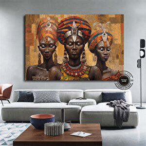 Afrikalı Figürler Kültür Duvar Sanatı; Afrikalı Kadın Duvar Dekoru; Yerel Afrikalı Soyut Duvar Sanat 90x180 cm