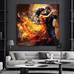 Ev Dekoru Kanvası, Büyük Kanvas, Dans Eden Çift Tablosu, Müzik Odası Sanatı 40x40 cm