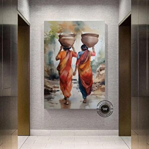 Afrika Kabile Kanvas Posteri; Savana Sanatı; Afrika Stili 120x180 cm