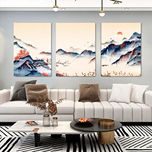 Japon Dağ Temalı Kanvas Baskı; Asya Manzara Tablosu; Ev Dekoru 50x70 cm