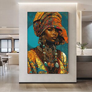 Modern Afrika Kadın Tablo Poster Ev Dekoru, Oturma Odası İçin, Kanvas Üzerine Afrika Kadın Baskısı 70x100 cm
