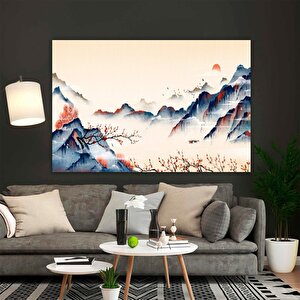 Japon Dağ Temalı Kanvas Baskı; Asya Manzara Tablosu; Ev Dekoru 30x40 cm