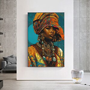 Modern Afrika Kadın Tablo Poster Ev Dekoru, Oturma Odası İçin, Kanvas Üzerine Afrika Kadın Baskısı