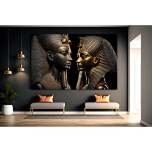 Mısır Firavun Ve Kraliçe Duvar Sanatı; Firavun Kanvas Sanatı; Firavun Ve Kraliçe Baskısı 40x60 cm