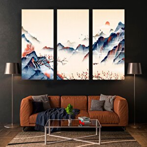 Japon Dağ Temalı Kanvas Baskı; Asya Manzara Tablosu; Ev Dekoru