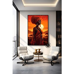 Afrika–amerikan Kültürü Duvar Sanatı; Afrika Kültürü Dekoru; Yerel Kadın Duvar Sanatı; Soyut Kanvas; 150x290 cm