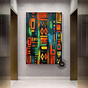 Afrika Duvar Sembolleri – Afrika Kanvas Boyama; Afrika Kültürü Ev Dekoru; Lüks Duvar Sanatı; Hediye 30x40 cm