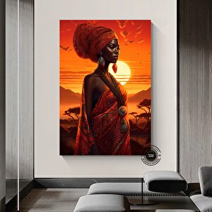 Afrika–amerikan Kültürü Duvar Sanatı; Afrika Kültürü Dekoru; Yerel Kadın Duvar Sanatı; Soyut Kanvas; 80x160 cm
