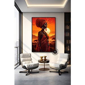 Afrika–amerikan Kültürü Duvar Sanatı; Afrika Kültürü Dekoru; Yerel Kadın Duvar Sanatı; Soyut Kanvas; 80x160 cm