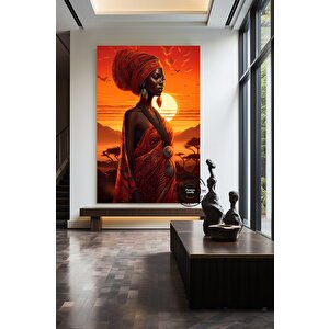 Afrika–amerikan Kültürü Duvar Sanatı; Afrika Kültürü Dekoru; Yerel Kadın Duvar Sanatı; Soyut Kanvas; 80x160 cm
