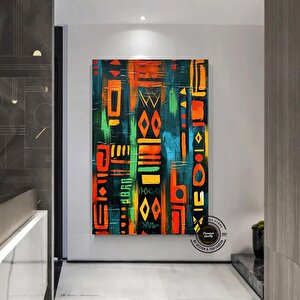 Afrika Duvar Sembolleri – Afrika Kanvas Boyama; Afrika Kültürü Ev Dekoru; Lüks Duvar Sanatı; Hediye 70x150 cm