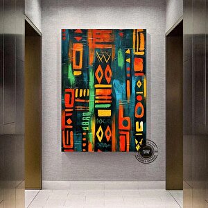 Afrika Duvar Sembolleri – Afrika Kanvas Boyama; Afrika Kültürü Ev Dekoru; Lüks Duvar Sanatı; Hediye 70x150 cm